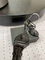 SL LINDEN HEELED SANDALS BLACK CALFSKIN