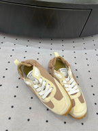 HM Sneaker 10mm In Light Brown Mix Beige Suede And Windbreaker Fabric 954746