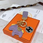 HM Rodeo Pegase Bag Charm Purple Lambskin