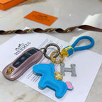 HM Rodeo Horse Bag Charm In Blue Leather