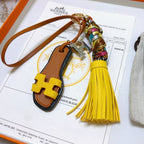 HM Oran Sandal Charm Brown mix Yellow Lambskin