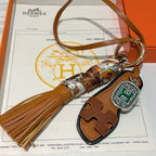 HM Brown Sandal With Twilly Scarf Charm With Silver Logo