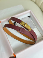 HM Kelly Belt 18mm Burgundy Epsom Leather