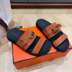 HM 25 Jackson Sandal Brown Suede Calfskin