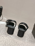 slingbacks 45 black lambskin grosgrain