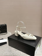 slingbacks 60 white lambskin cc logo