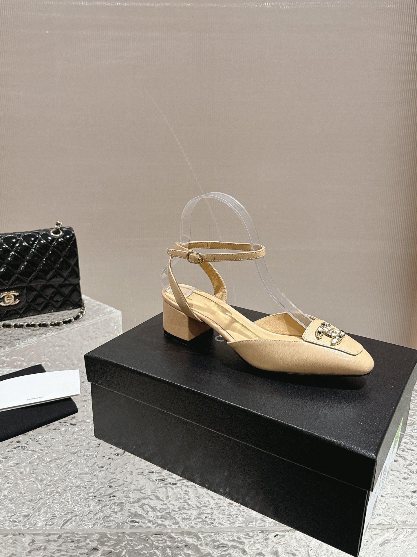slingbacks 60 beige lambskin cc logo