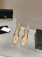 slingbacks 60 beige black lambskin cc logo