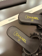 CC 25C Mules Black Suede Strass