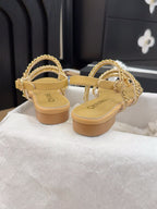 CC 25S Sandal Three Leather Strap Beige Calfskin