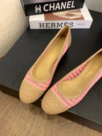 CC 25p Ballet Heel 50mm Pink Beige Raffia