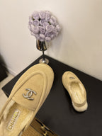 CC 25A Slingback Loafer Light Beige Sherpa Suede