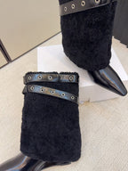 CC 26 Ankle Boot With Buckle Black Cowhide Wool 589111