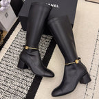 CC 26 Boot With Gold-tone Ankle Chain Black Lambskin 588822