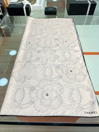 CC Square Scarf 90 CM In Light Pink Camellia Polka Dot Silk 288737