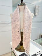CC Square Scarf 90 CM In Light Pink Camellia Polka Dot Silk 288737