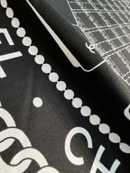 CC Square Scarf 90 CM In Black Mix White Silk 288728
