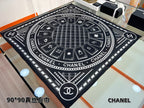 CC Square Scarf 90 CM In Black Mix White Silk 288728