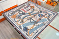 HM 26s Knitting Scarf 90 Beige Blue Colorful Mulberry Silk 148057