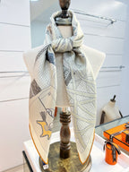 HM 26s Knitting Scarf 90 Gray Colorful Mulberry Silk 148046