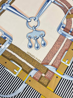 HM 26s Double-sided Scarf 90 Beige Colorful Mulberry Silk 152280