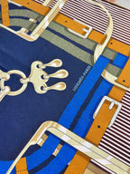 HM 26s Double-sided Scarf 90 Blue Colorful Mulberry Silk 152283
