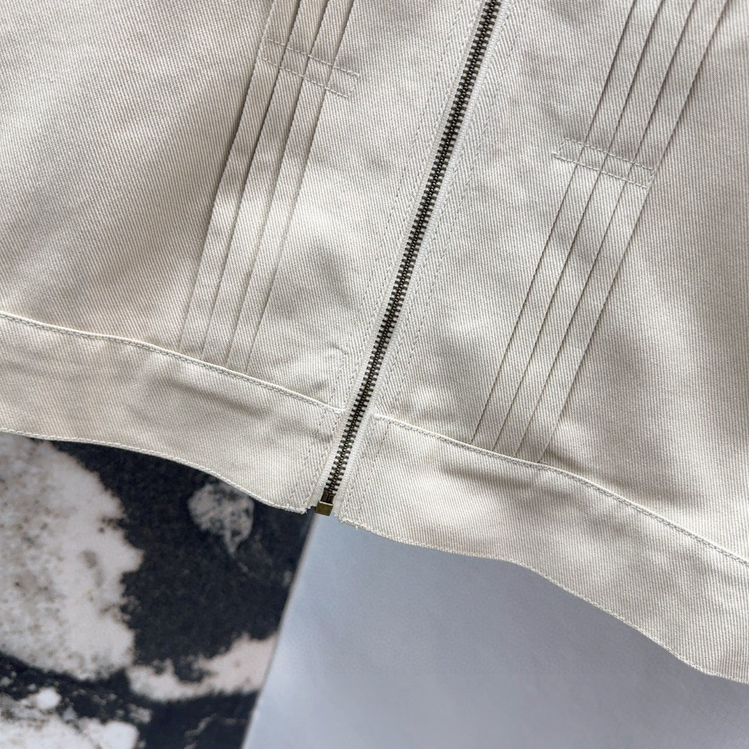 Loewe 2025 Beige Zipped Cotton Work Jacket