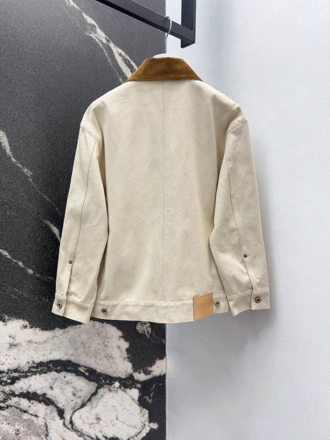 Loewe 2025 Beige Zipped Cotton Work Jacket