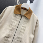 Loewe 2025 Beige Zipped Cotton Work Jacket