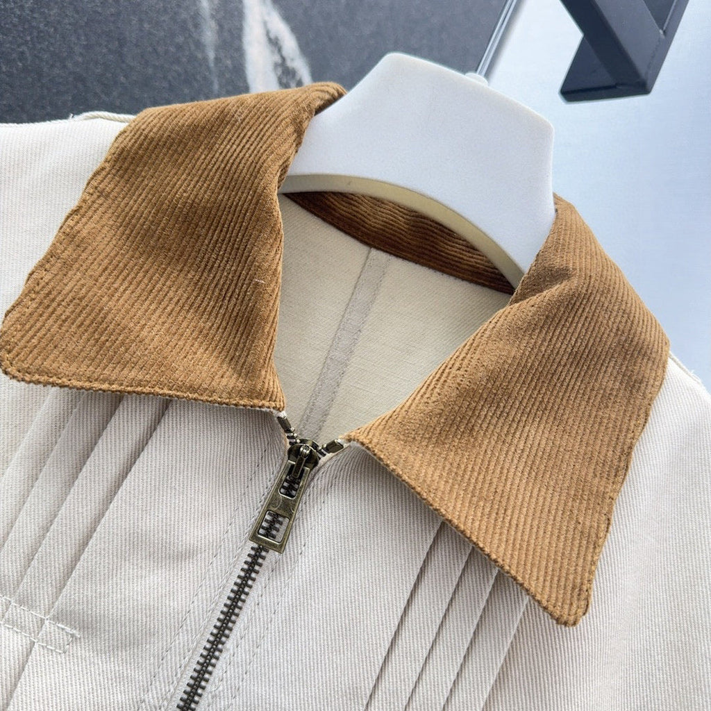 Loewe 2025 Beige Zipped Cotton Work Jacket