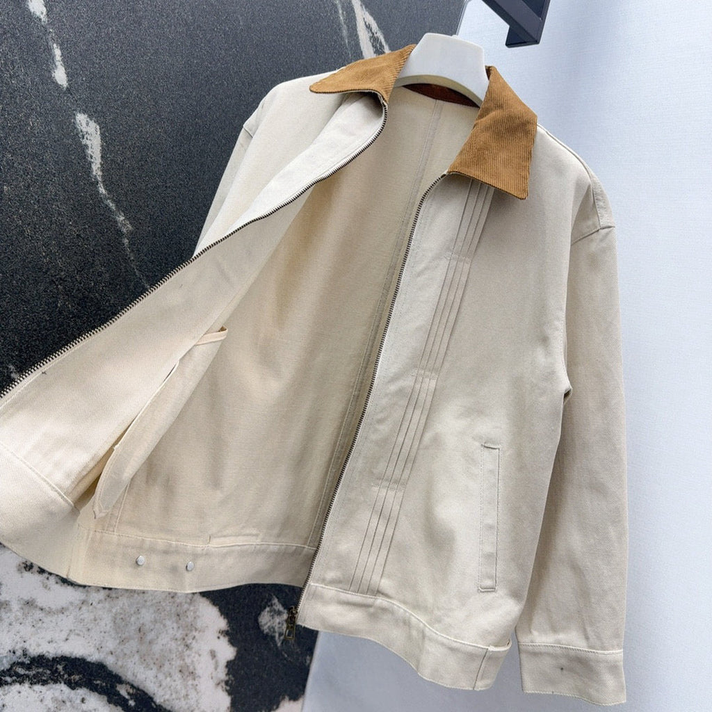 Loewe 2025 Beige Zipped Cotton Work Jacket