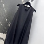 Prada 2025 Sleeveless Dress A-line Babydoll Black Polyester
