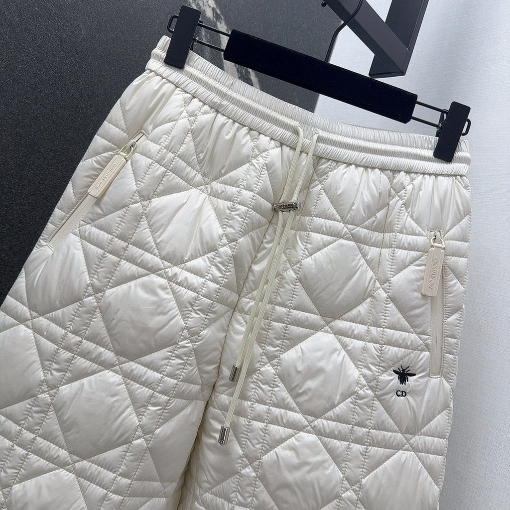 CD 25 Plaid Quilted Clothing Set White Polyester