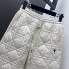 CD 25 Plaid Quilted Clothing Set White Polyester