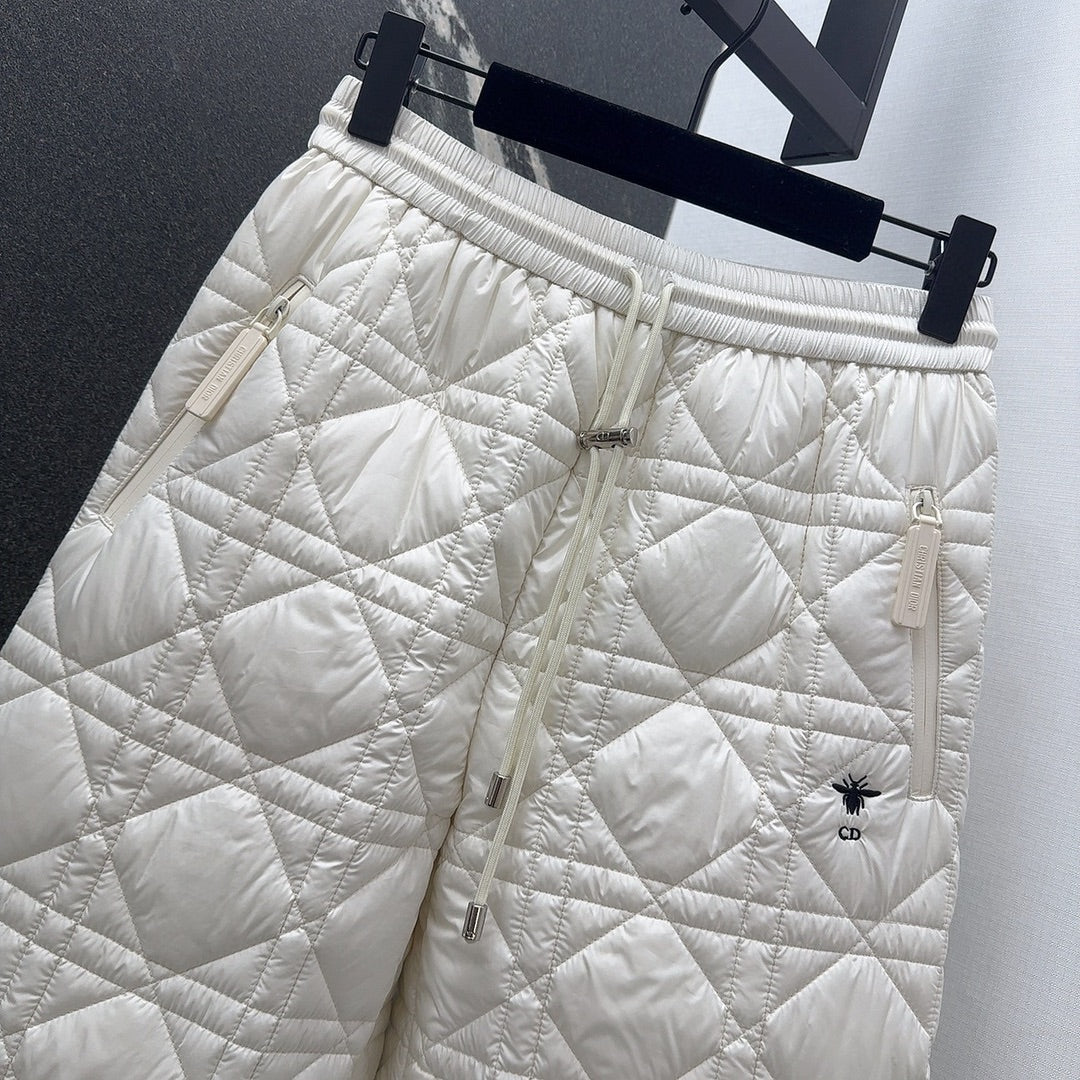 CD 25 Plaid Quilted Clothing Set White Polyester