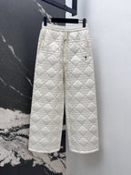 CD 25 Plaid Quilted Clothing Set White Polyester