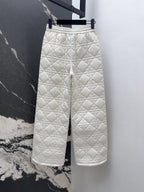 CD 25 Plaid Quilted Clothing Set White Polyester