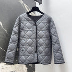 CD 25 Plaid Quilted Jacket Grey Cotton