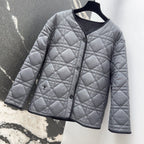 CD 25 Plaid Quilted Jacket Grey Cotton