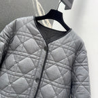 CD 25 Plaid Quilted Jacket Grey Cotton