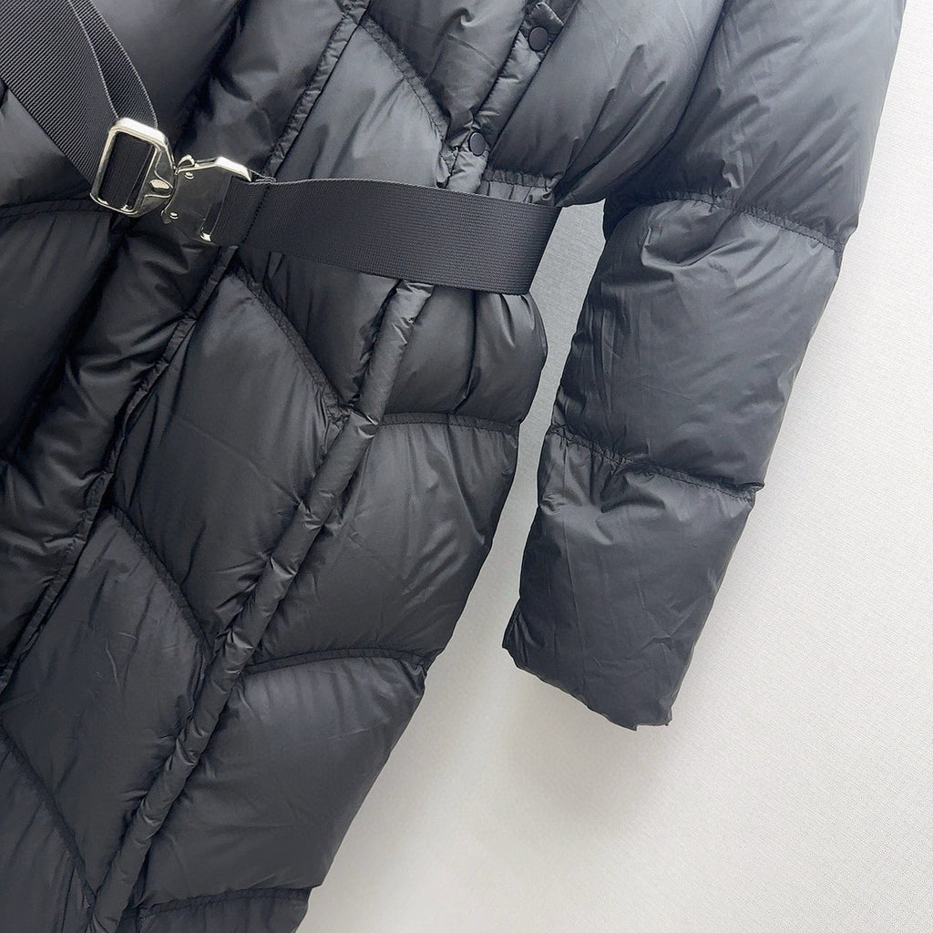 Burberry 25 Hooded Short Down Jacket with Adjustable Waist Black Polyester