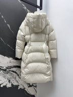 Burberry 25 Hooded Short Down Jacket with Adjustable Waist White Polyester