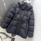 Burberry 25 Stand Collar Hooded Down Jacket Black Polyester