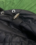 Burberry 25 Quilted  Hooded Long Coat Black Polyester Cotton