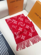 LV 25 Scarf 186CM Red Wool 293313