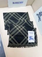 BBR Double-Sided Scarf 190CM Dark Green Black Cashmere 293315