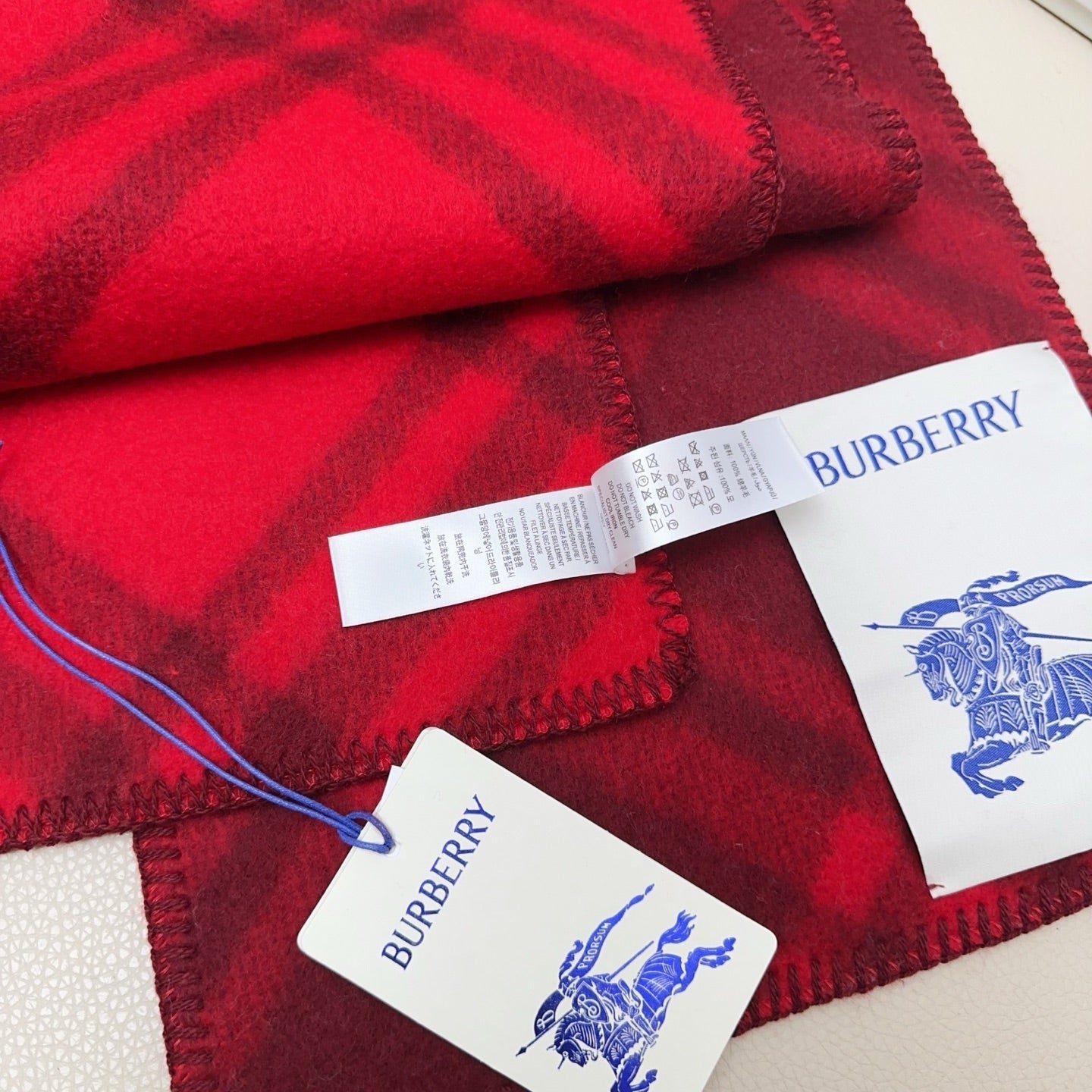 BBR Double-Sided Scarf 182CM Red Cashmere 293323