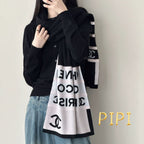 CC Scarf 180 CM In Black Mix White Cashmere 383979