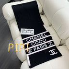 CC Scarf 180 CM In Black Mix White Cashmere 383979