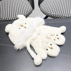 THREE-PIECE SET IN WHITE FLEECE AND WOOL 433195